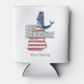 ニューハンプシャー統一された州レトロ州マップ 缶クーラー (正面)
