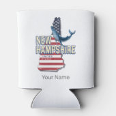 ニューハンプシャー統一された州レトロ州マップ 缶クーラー (裏面)