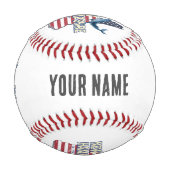 ニューハンプシャー統一された州レトロ州マップ 野球ボール (裏面)