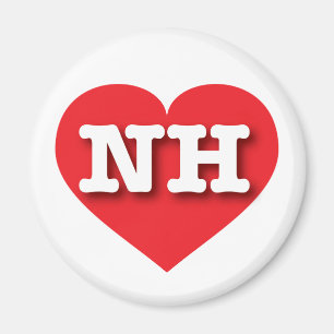 ニューハンプシャー赤いハート- I love NH マグネット