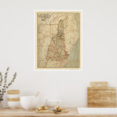 ニューハンプシャー鉄道地図1894 ポスター (キッチン)