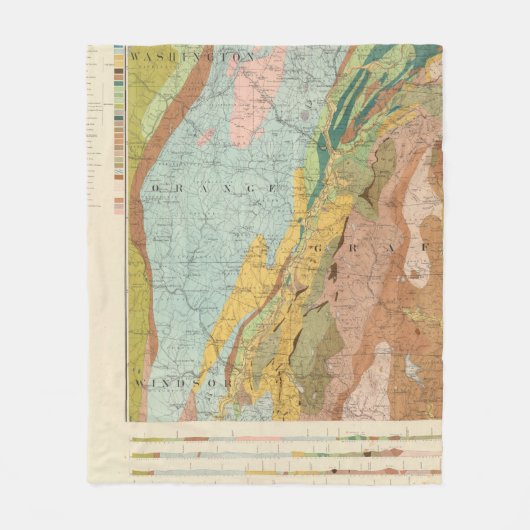 ニューハンプシャー2の地質地図 フリースブランケット (正面)