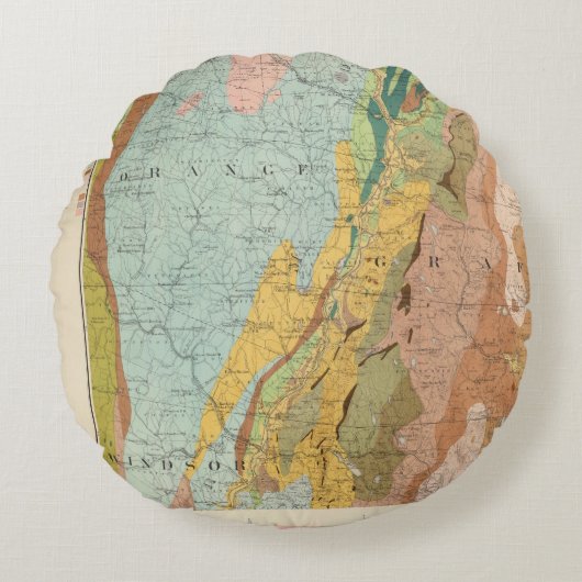 ニューハンプシャー2の地質地図 ラウンドクッション (正面)
