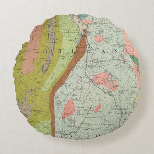 ニューハンプシャー3の地質地図 ラウンドクッション (正面)