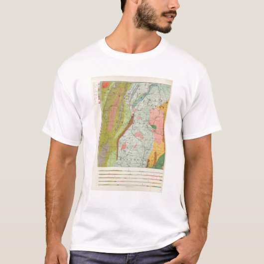 ニューハンプシャー3の地質地図 Tシャツ (正面)