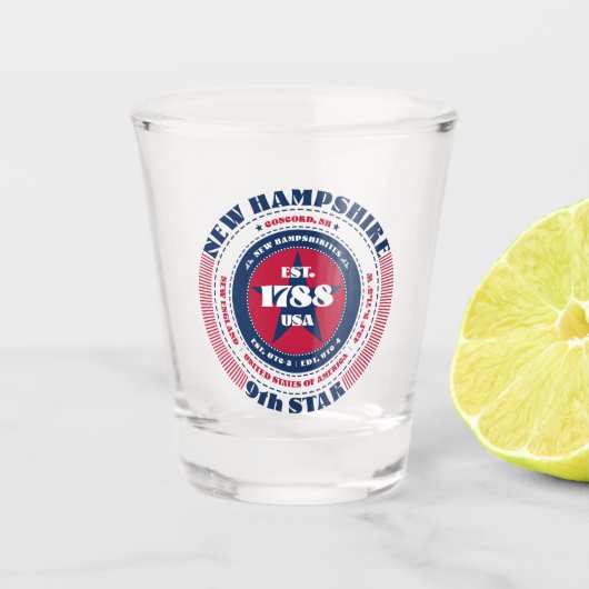 ニューハンプシャー9thスターパトリオティックショットグラス ショットグラス (正面)