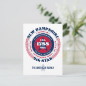 ニューハンプシャー、コンコード、NH、愛国的、モノグラム ポストカード (スタンド正面)