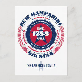 ニューハンプシャー、コンコード、NH、愛国的、モノグラム ポストカード