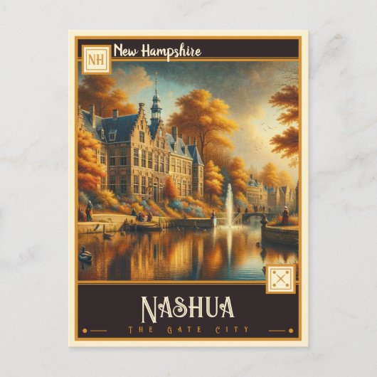 ニューハンプシャー・ナシュア |ヴィンテージ ポストカード (正面)