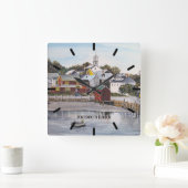 ニューハンプシャー・ポーツマス・ハーバー スクエア壁時計 (ホーム)