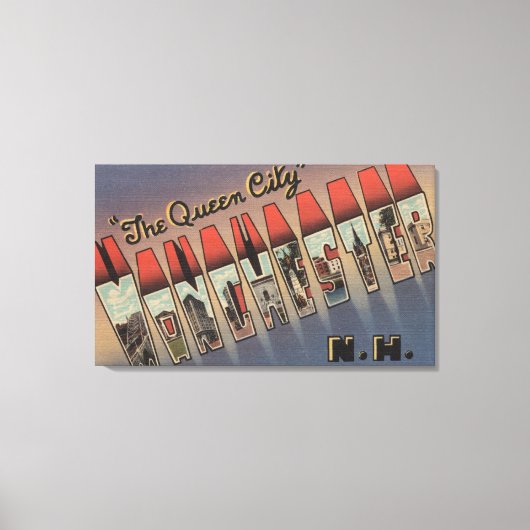 ニューハンプシャー,マンチェスター – ラージレターシーン キャンバスプリント (正面)