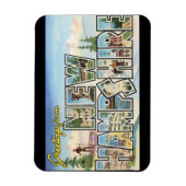 ニューハンプシャー_ヴィンテージ旅行からの挨拶 マグネット (縦)