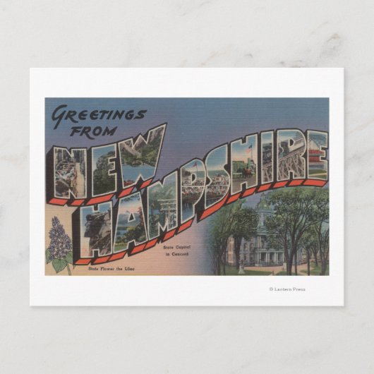 ニューハンプシャー(州首都/花) ポストカード (正面)