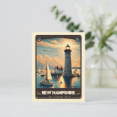 ニューハンプシャー |愛国心ヴィンテージ ポストカード (スタンド正面)