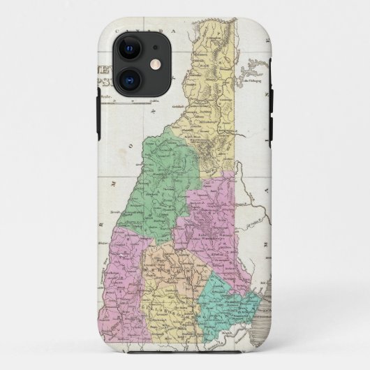 ニューハンプシャー(1827年)のヴィンテージの地図 Case-Mate iPhoneケース (裏面)