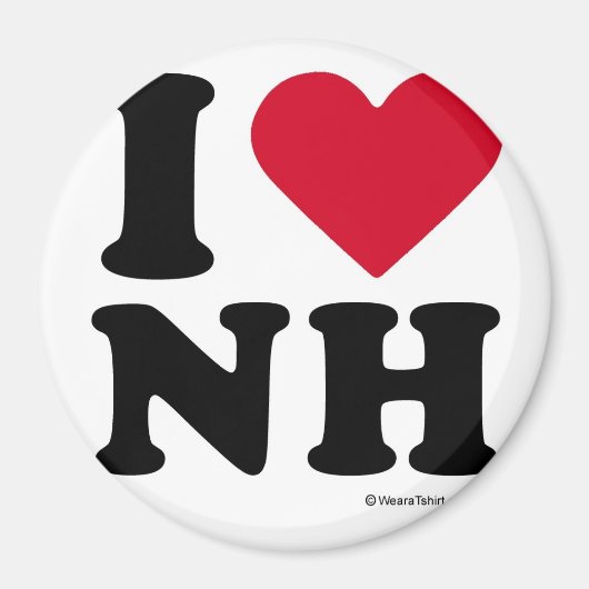 ニューハンプシャー – "I LOVE NH" "I LOVE NEW HAMPSHIRE" マグネット (正面)