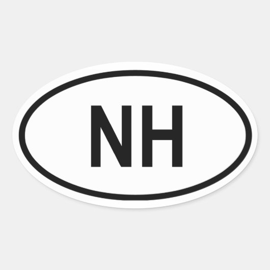 ニューハンプシャー"NH" 楕円形シール (正面)