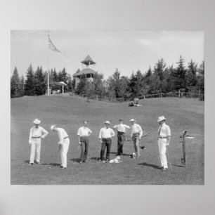 ニューハンプシャーGolfers 1910年。 ヴィンテージの写真 ポスター
