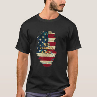 ニューハンプシャーNh米国国旗のモットー Tシャツ