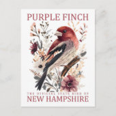 ニューハンプシャーUSA旅行のパープルフィンチバード ポストカード (正面)
