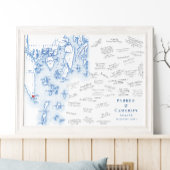 ニューハーゲンサウス結婚ポートのブルーゲストブックポスター ポスター