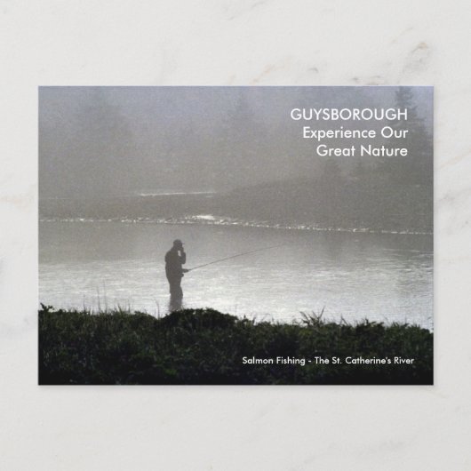 ニューハーバーNS – サケ魚釣り早朝 ポストカード (正面)