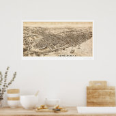 ニューバラ，ニューヨークのパノラママップ – 1900 ポスター (キッチン)