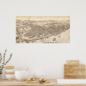 ニューバラ，ニューヨークPanorama MapNewburgh, NY ポスター (キッチン)