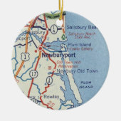 ニューバリースポーツヴィンテージの地図 セラミックオーナメント (正面)