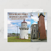 ニューバリーポートハーバーレンジライト、マス葉書 ポストカード (正面/裏面)