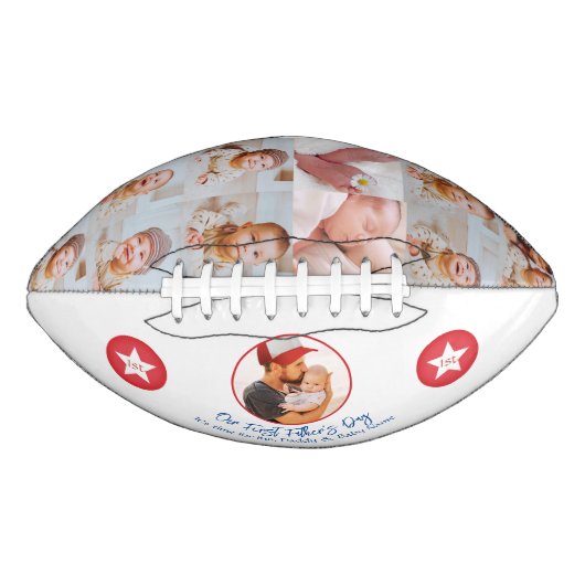 ニューパパタイポグラフィかわいいキープサファースト・ファーザーデー アメリカンフットボール (正面)