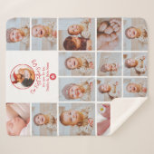 ニューパパ写真コラージュ記念ファースト・ファーザーデー シェルパブランケット (正面(横))