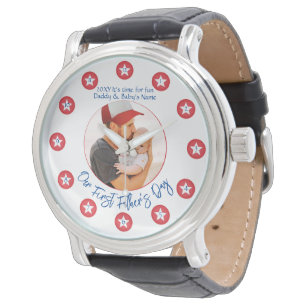 ニューパパ写真ユニーク記念ファースト・ファーザーズ・デイ 腕時計