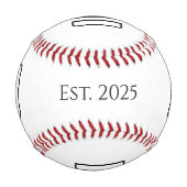 ニューパパ父の日白黒ミニマル 野球ボール (裏面)