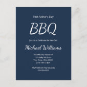 ニューパパ父の日BBQクラシックネイビーブルー インビテーションポストカード (正面)