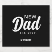 ニューパパ1stタイムパパ白黒 パーソナライズされた ビールラベル (シングルラベル)