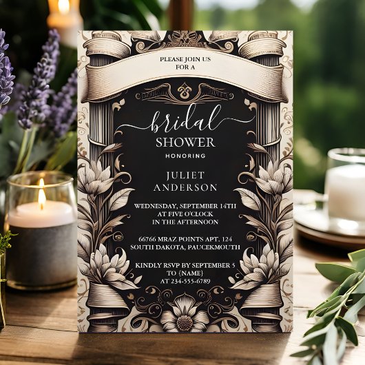 ニューパピルスヴィンテージヴェルムオーバーレイブライダルシャワー 招待状