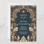 ニューパレスヒンディヘナメンディインディアンスタイル結婚ズ 招待状 (正面)