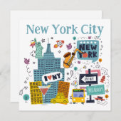 ニューパーソナライズされたカラフルヨークシティカード (正面/裏面)
