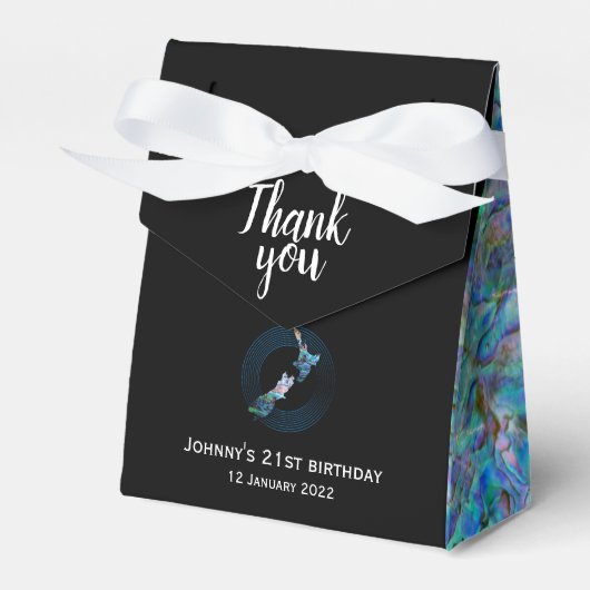 ニューパーソナライズされたジーランドの地図ポーアの好意ボックス フェイバーボックス (正面サイド)