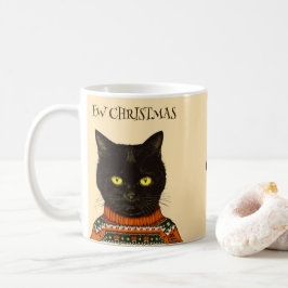 ニューパーソナライズされたス怒・クリスマス退屈ブラックキャット コーヒーマグカップ