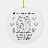 ニューパーソナライズされたホームキープサキービングハウス セラミックオーナメント (裏面)