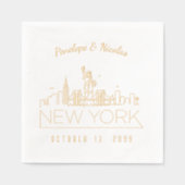 ニューパーソナライズされたヨークナプキンズゴールドフォイル 箔ナプキン (正面)