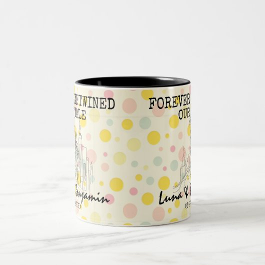 ニューパーソナライズされたヨークメモリ – ラインアートランドマ ツートーンマグカップ (中央)