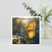 ニュービギニング　イエローバタフライ　ベイビーシャワー 招待状 (スタンド正面)