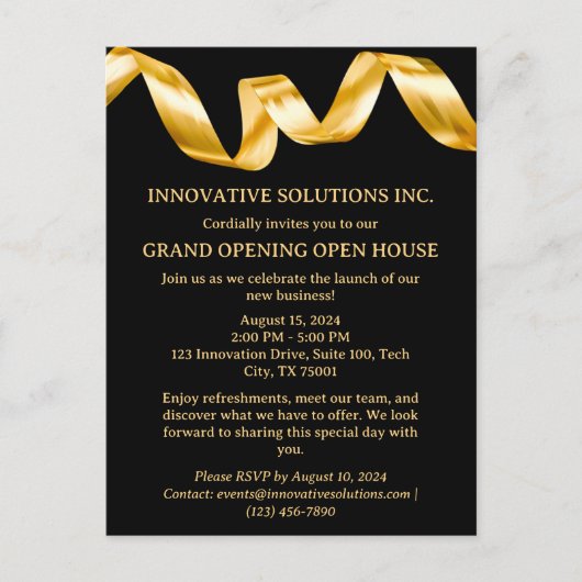 ニュービジネスオープンハウス招待状 ポストカード (正面)