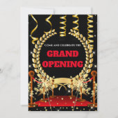ニュービジネスグランドオープンローレルリース金ゴールドレッド 招待状 (正面)