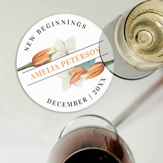 ニュービニングレトロホワイトリリーフローラ退職 コースター