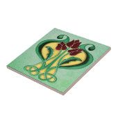 ニュービューティフルアールヌーボーグリーンフローラ タイル (側面)