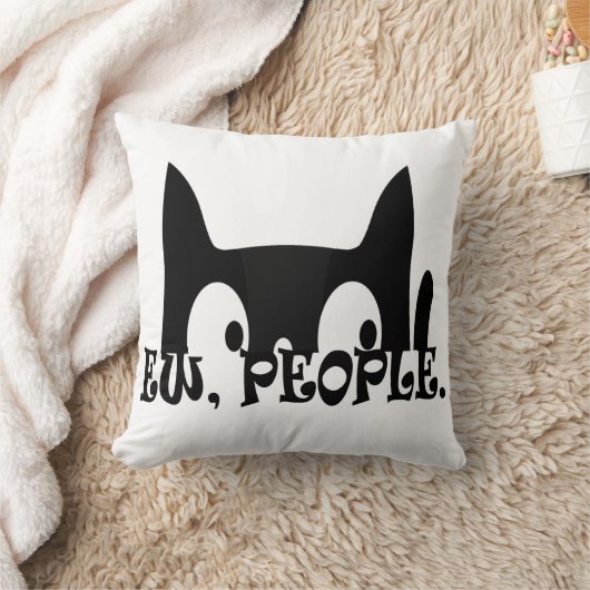 ニューピープルおもしろいブラックキャット クッション (ブランケット)